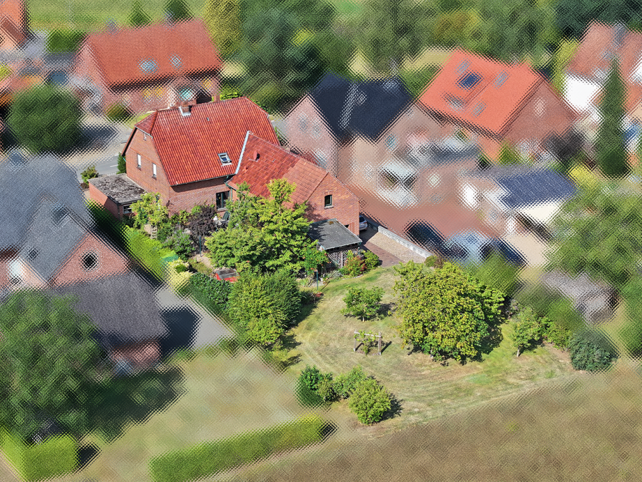 Luftbildansicht Zweifamilienhaus Petershagen