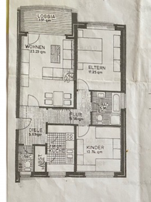 Grundriss Gut geschnittene 3-Zimmerwohnung mit Balkon, im 1. Innenstadtring