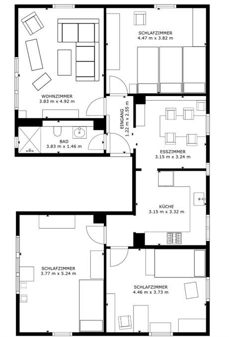 Grundriss Erdgeschosswohnung Bad Eilsen