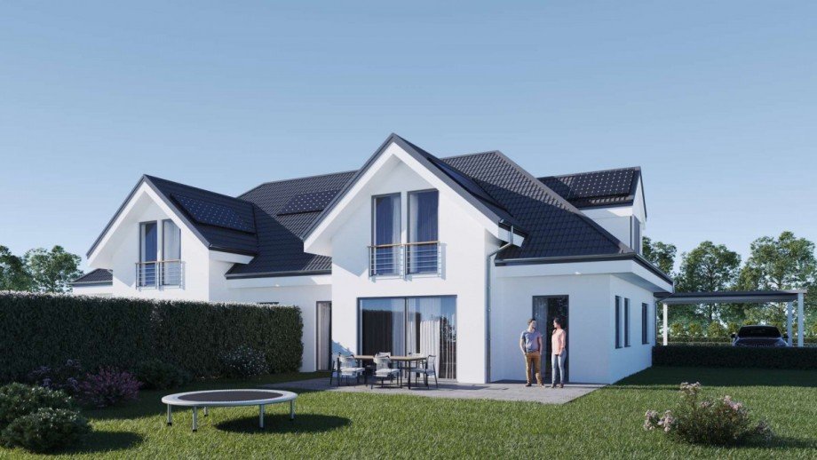 Gartenansicht (S�d-West) Doppelhaush�lfte Petershagen