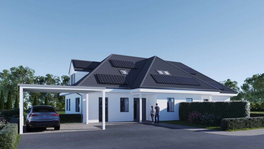 Frontansicht (S�d-Ost) Doppelhaush�lfte Petershagen